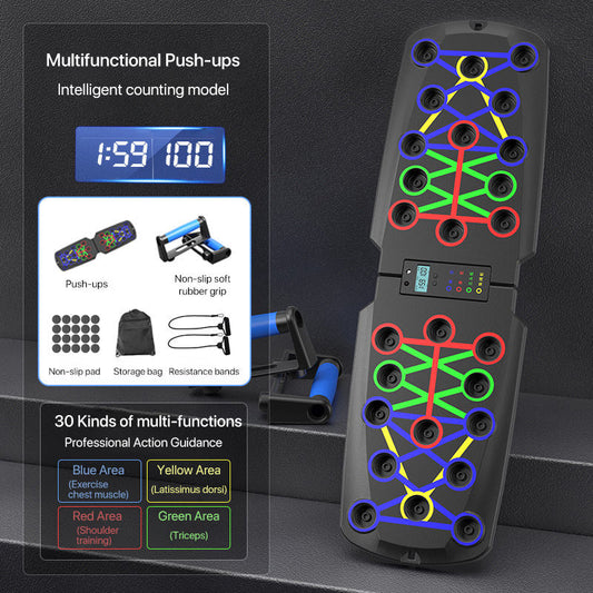 IronPush® Foldable Push-Up Board – Pro Model with Timer