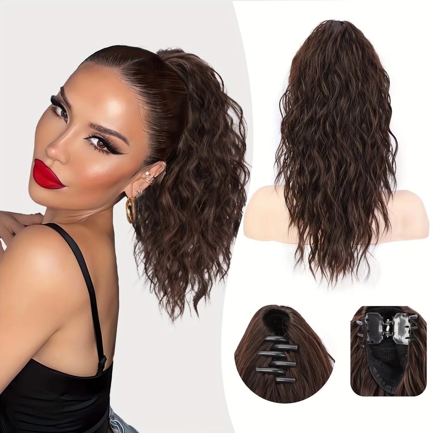 18 Inch Wavy Hair Extension with Ponytail