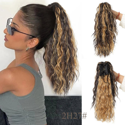 18 Inch Wavy Hair Extension with Ponytail