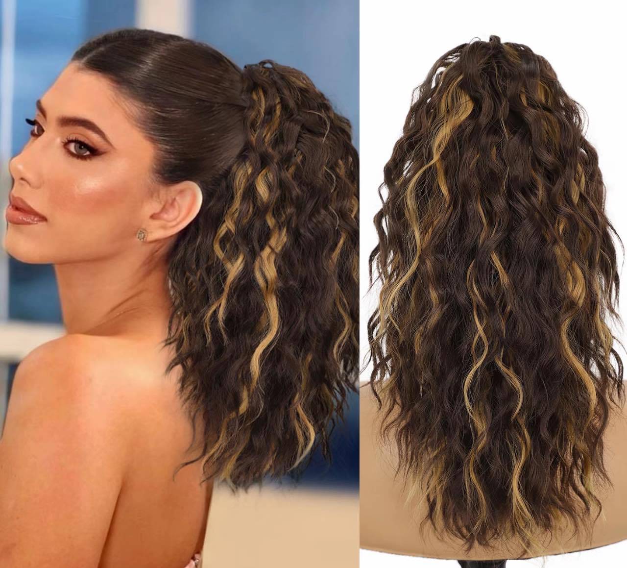 18 Inch Wavy Hair Extension with Ponytail