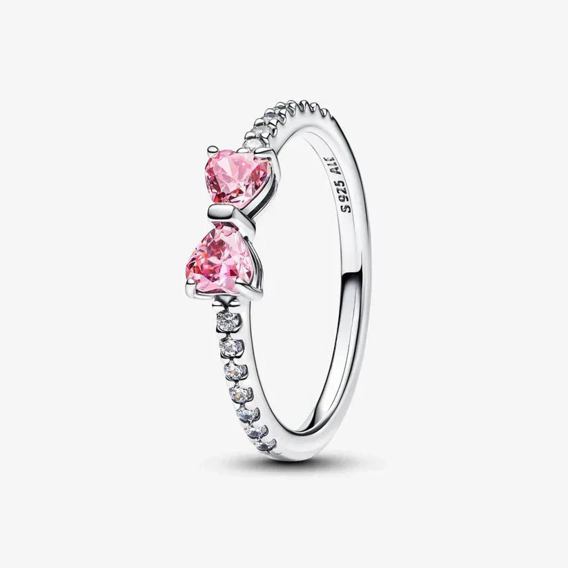 Sparkling Pink Bow Ring