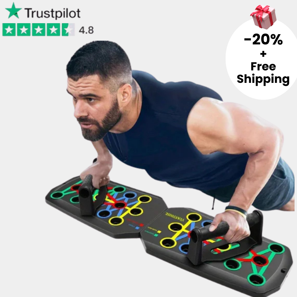 IronPush® Foldable Push-Up Board – Pro Model with Timer