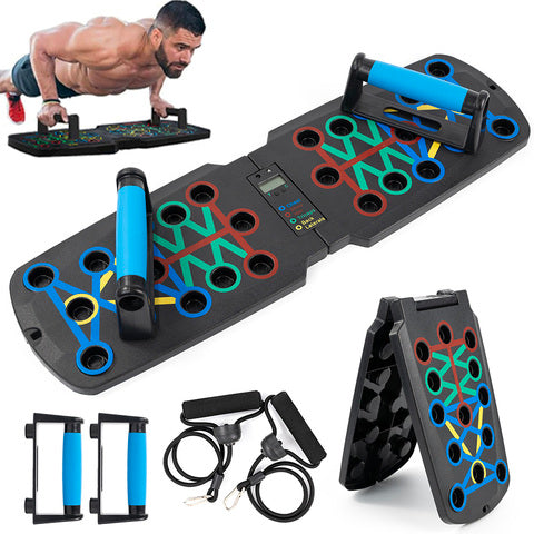 IronPush® Foldable Push-Up Board – Pro Model with Timer