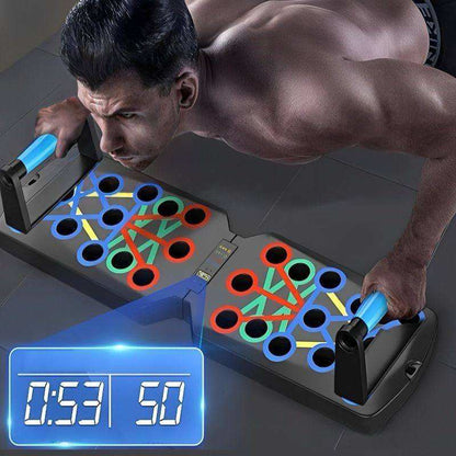 IronPush® Foldable Push-Up Board – Pro Model with Timer