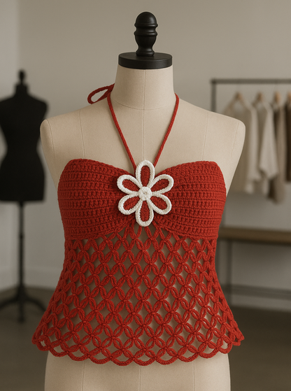 Crochet Boho Halter Top