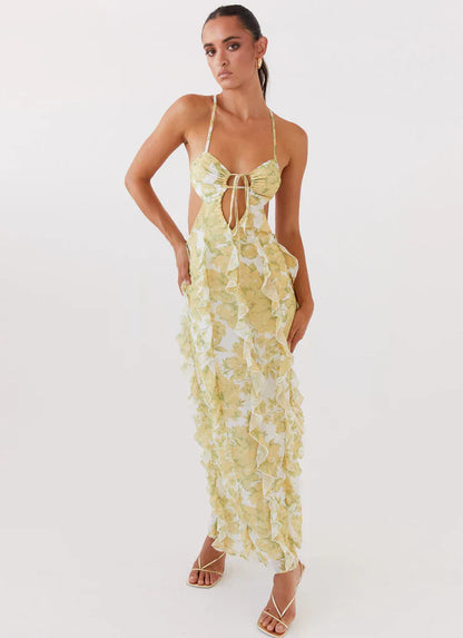 Golden Aura™ Ruffle Maxi