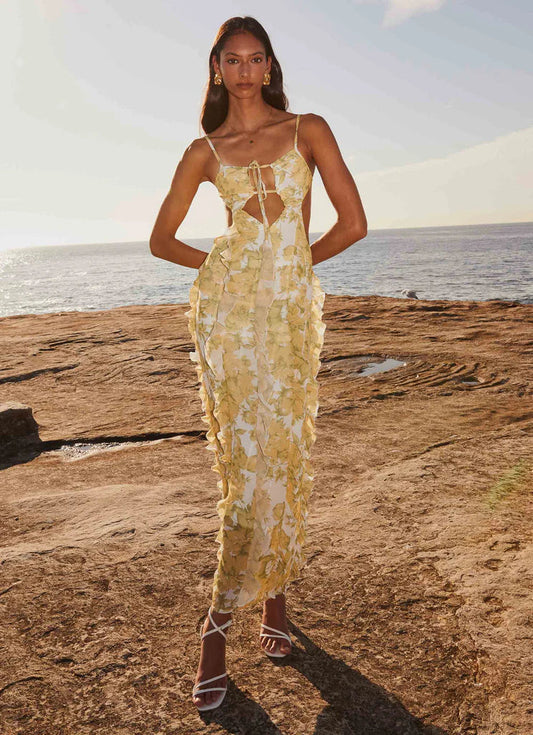 Golden Aura™ Ruffle Maxi