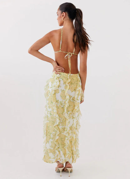 Golden Aura™ Ruffle Maxi