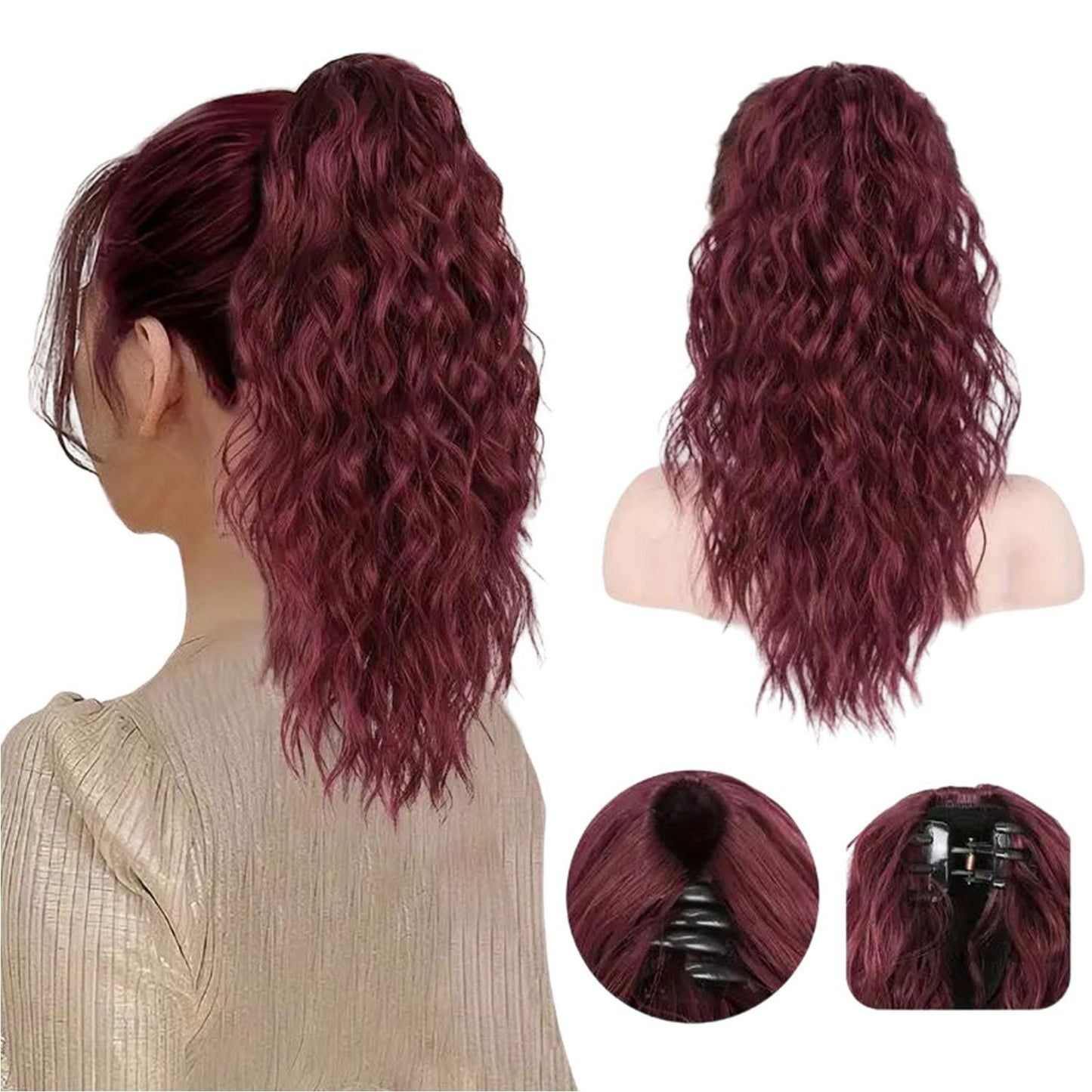 18 Inch Wavy Hair Extension with Ponytail