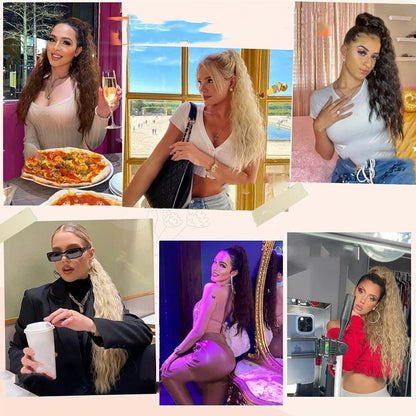 18 Inch Wavy Hair Extension with Ponytail